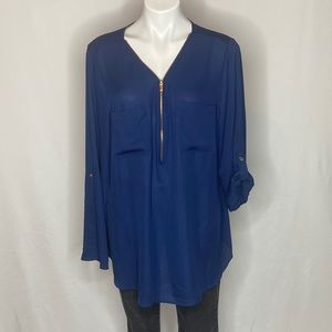 Zac & Rachel Woman‎ Zipper Collar Tunic, Plus 2X